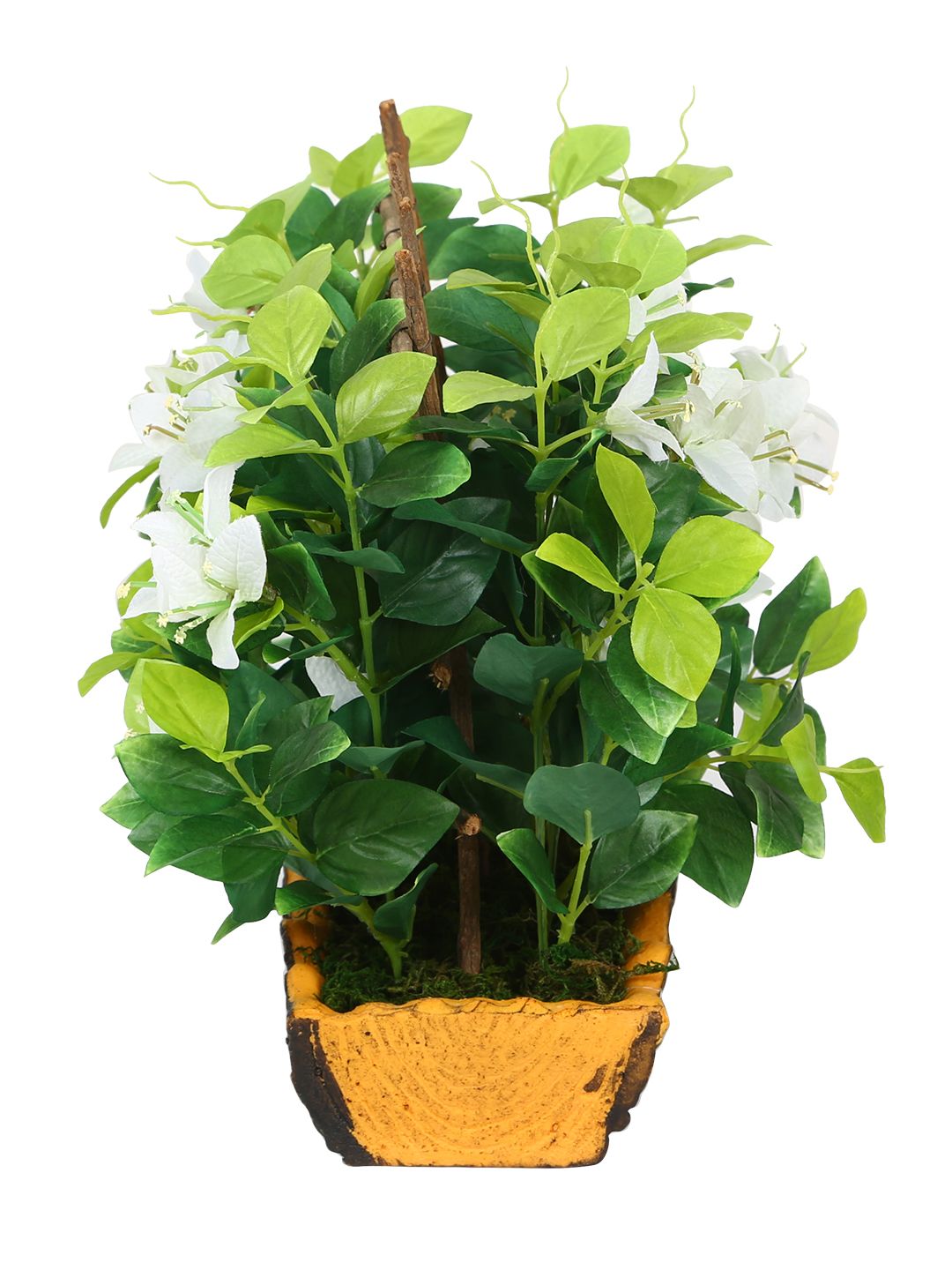 Artificial Bougainvillea Plant — White (27 cm)