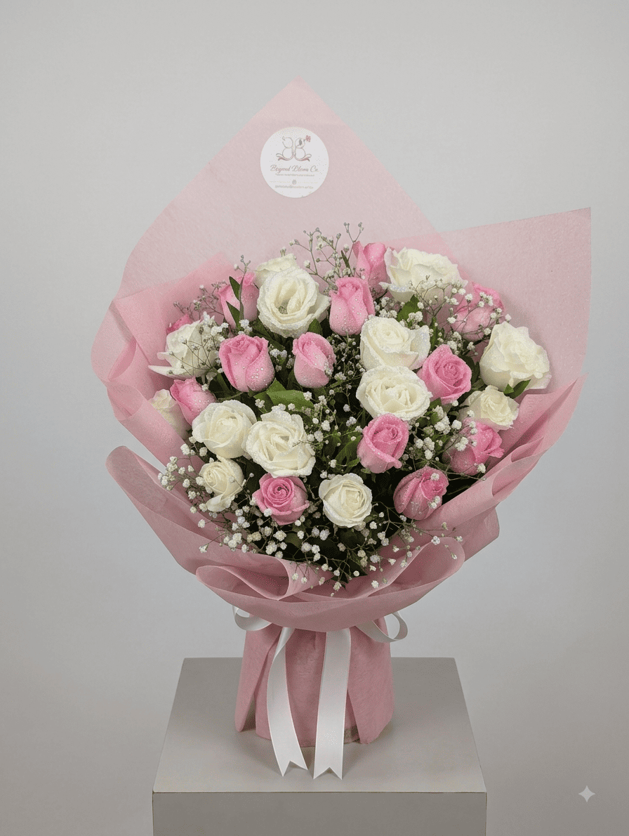 Blush and Alabaster Rose Bouquet