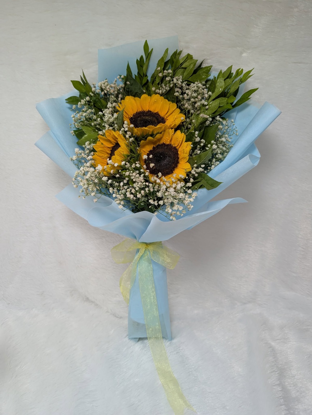 Sunny Azure Sunflower Bouquet