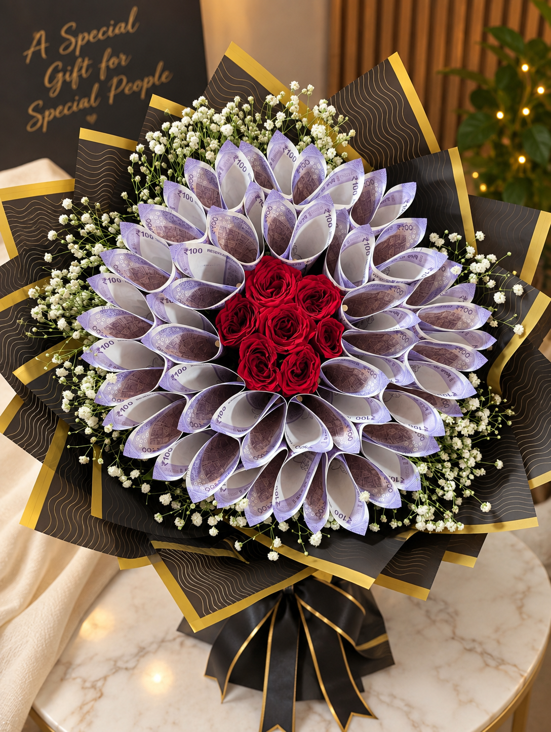 Prosperity Rose and Currency notes Bouquet