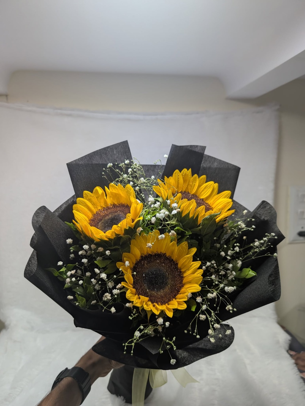 Noir Sunflower Trio Bouquet